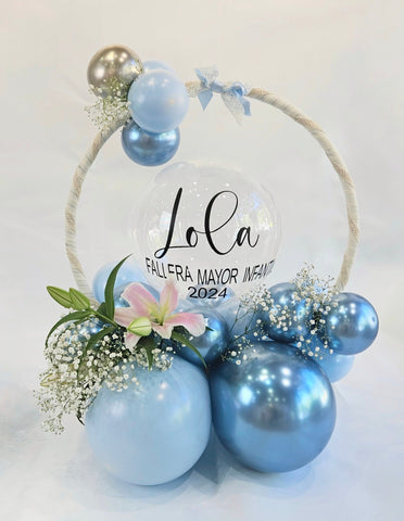 Centro de Mesa  Burbuja con Aro Centro de Mesa  Burbuja con Aro