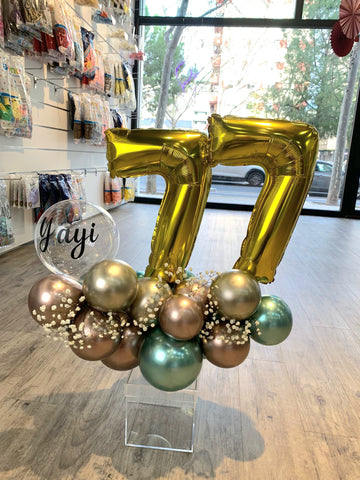 Mini Bouquet cumpleaños oro/verde Mini Bouquet cumpleaños oro/verde