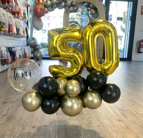 Mini Bouquet cumpleaños oro/negro Mini Bouquet cumpleaños oro/negro