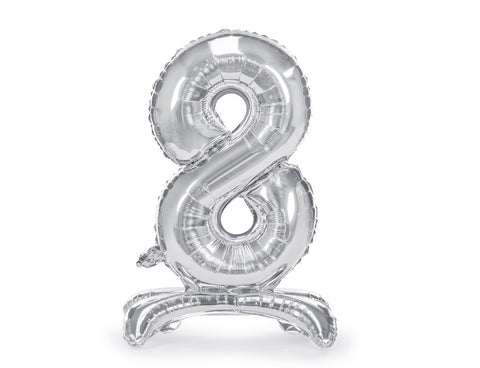 Globo Foil Número 8 silver / Plata - 70cm Globo Foil Número 8 silver / Plata - 70cm