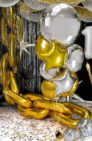 Globo de aluminio redondo, 80 cm, oro Globo de aluminio redondo, 80 cm, oro