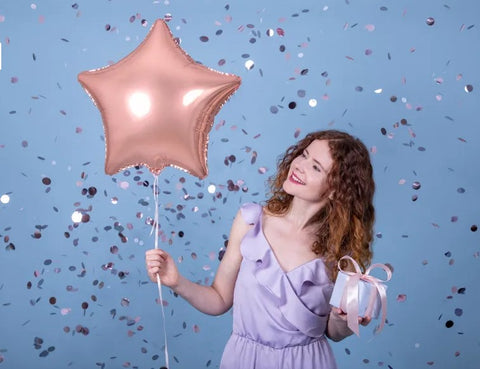 Globo de aluminio Estrella, 48cm, oro rosa Globo de aluminio Estrella, 48cm, oro rosa