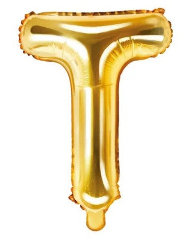 Globo de foil letra T Gold Globo de foil letra T Gold