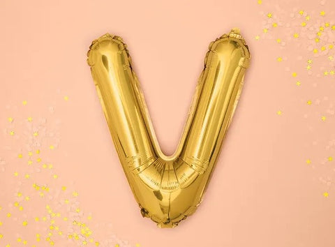 Globo de foil letra V Gold Globo de foil letra V Gold