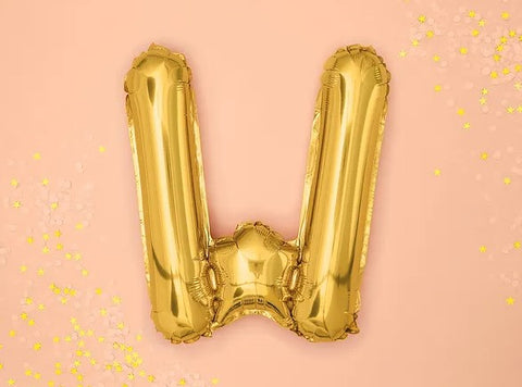 Globo de foil letra W Gold Globo de foil letra W Gold