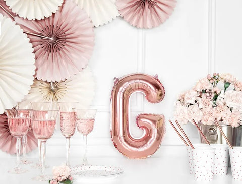 Globo de foil letra G Oro Rosa Globo de foil letra G Oro Rosa