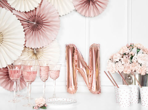 Globo de foil letra N Oro Rosa Globo de foil letra N Oro Rosa