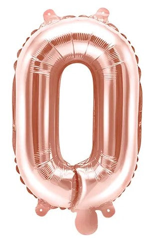 Globo de foil letra O Oro Rosa Globo de foil letra O Oro Rosa