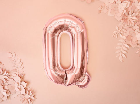 Globo de foil letra Q Oro Rosa Globo de foil letra Q Oro Rosa