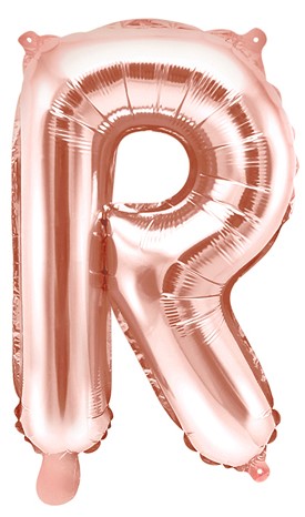 Globo de foil letra R Oro Rosa Globo de foil letra R Oro Rosa