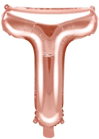 Globo de foil letra T Oro Rosa Globo de foil letra T Oro Rosa