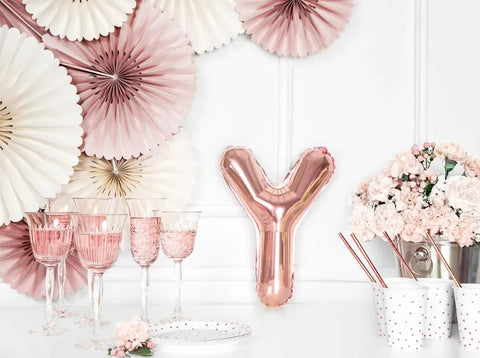 Globo de foil letra Y Oro Rosa Globo de foil letra Y Oro Rosa