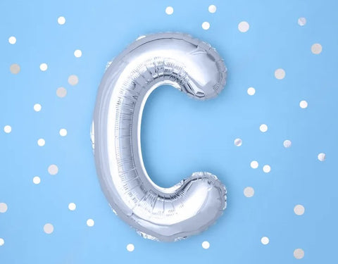 Globo de foil Letra ''C'', 35cm, plata Globo de foil Letra ''C'', 35cm, plata