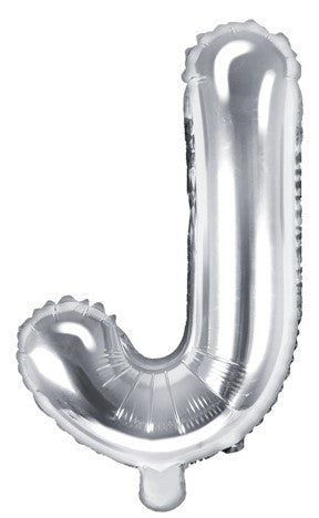 Globo de foil Letra ''J'', 35cm, plata Globo de foil Letra ''J'', 35cm, plata