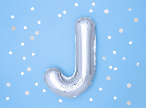 Globo de foil Letra ''J'', 35cm, plata Globo de foil Letra ''J'', 35cm, plata