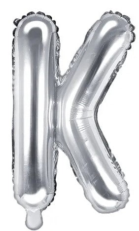 Globo de foil Letra ''K'', 35cm, plata Globo de foil Letra ''K'', 35cm, plata