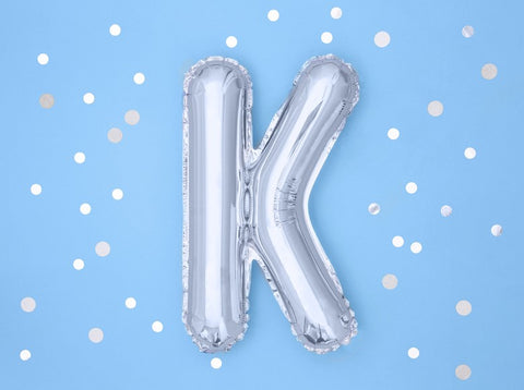 Globo de foil Letra ''K'', 35cm, plata Globo de foil Letra ''K'', 35cm, plata
