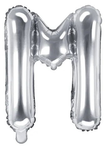 Globo de foil Letra ''M'', 35cm, plata Globo de foil Letra ''M'', 35cm, plata