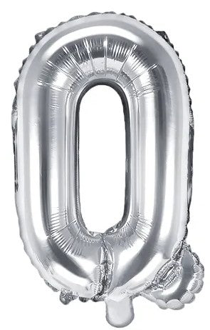 Globo de foil Letra ''Q'', 35cm, plata Globo de foil Letra ''Q'', 35cm, plata