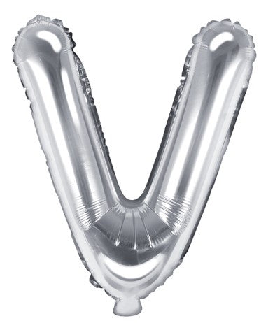 Globo de foil letra ''V'', 35cm, plata Globo de foil letra ''V'', 35cm, plata
