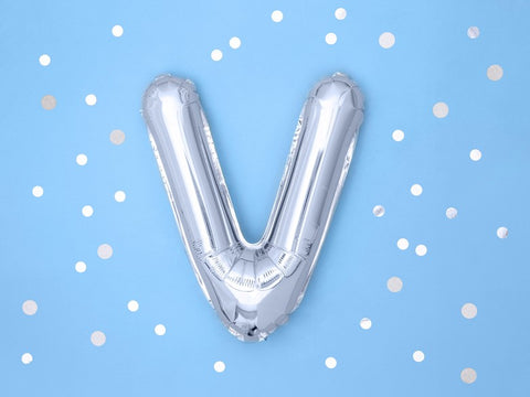 Globo de foil letra ''V'', 35cm, plata Globo de foil letra ''V'', 35cm, plata