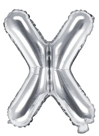 Globo de foil Letra ''X'', 35cm, plata Globo de foil Letra ''X'', 35cm, plata