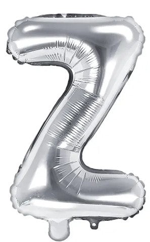 Globo de foil Letra ''Z'', 35cm, plata Globo de foil Letra ''Z'', 35cm, plata