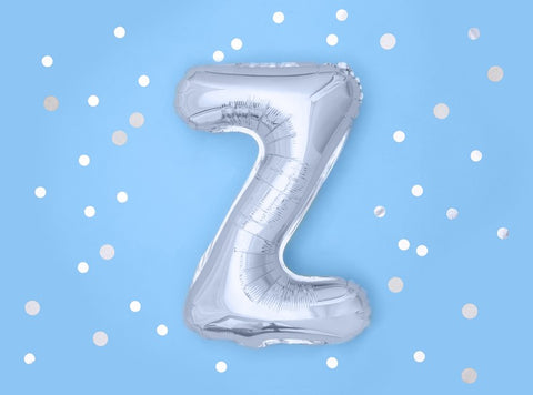Globo de foil Letra ''Z'', 35cm, plata Globo de foil Letra ''Z'', 35cm, plata