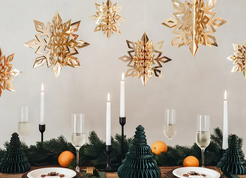 Copos de nieve, oro, 15-25cm Copos de nieve, oro, 15-25cm