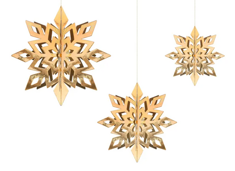 Copos de nieve, oro, 15-25cm Copos de nieve, oro, 15-25cm