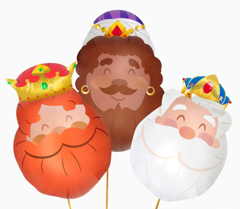Globos Reyes Magos con Helio y base Globos Reyes Magos con Helio y base