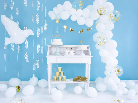 Globo de aluminio Paloma, blanco, 77x66cm Globo de aluminio Paloma, blanco, 77x66cm