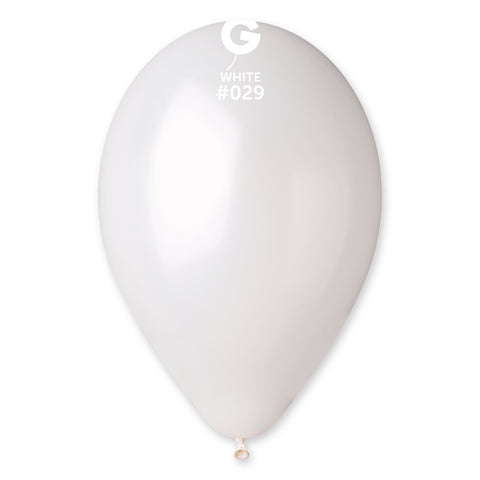 Globo 12” GM110 Blanco Met. "White 029" 100uds Globo 12” GM110 Blanco Met. "White 029" 100uds