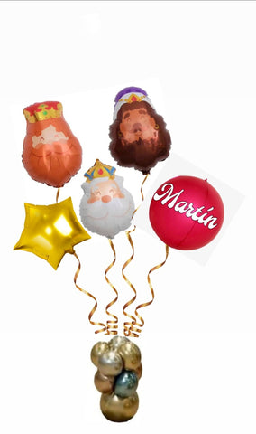 Globos Reyes Magos con Helio y Estrella Globos Reyes Magos con Helio y Estrella