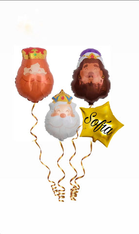 Globos Reyes Magos con Helio y Estrella Globos Reyes Magos con Helio y Estrella