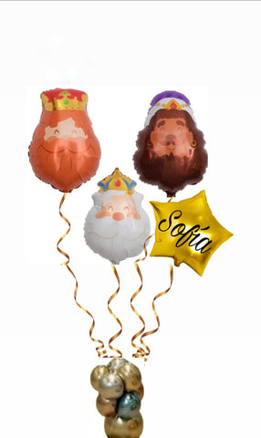 Copia de Globos Reyes Magos con Helio y Estrella Copia de Globos Reyes Magos con Helio y Estrella