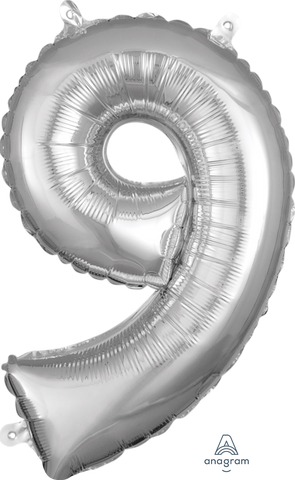 Globo de foil número 9 Silver Globo de foil número 9 Silver