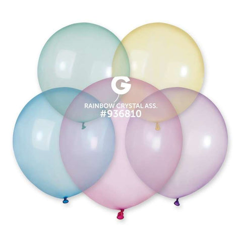 Globo 19" G150 Arcoiris "Crystal Rainbow" 25uds Globo 19" G150 Arcoiris "Crystal Rainbow" 25uds