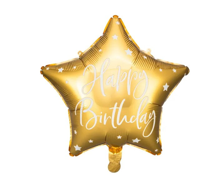 Globo foil estrella Feliz Cumpleaños
