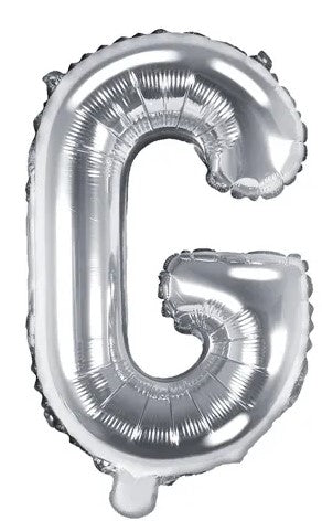 Globo de foil Letra ''G'', 35cm, plata