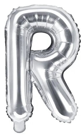 Globo de foil letra ''R'', 35cm, plata