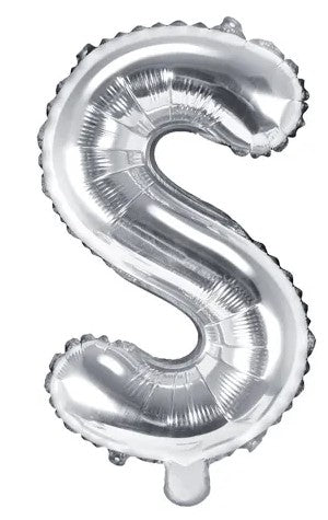Globo de foil letra ''S'', 35cm, plata