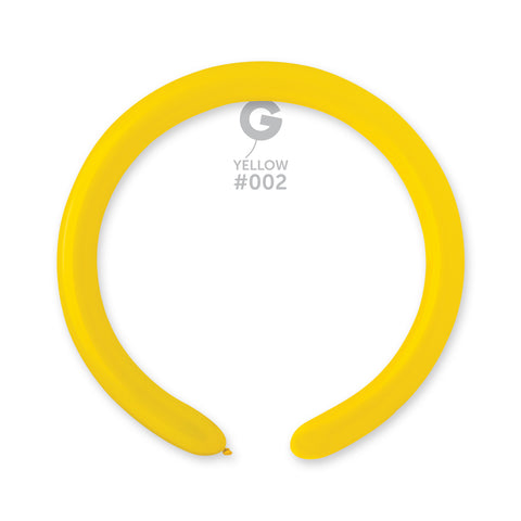 Globo Moldeable 2” D4 Amarillo "Yellow 002" 100uds
