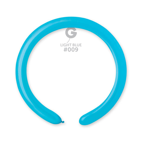Globo moldeable 2” D4 Azul Cielo "Light Blue 009" 100uds